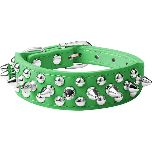 Spiked Dog Collar, Mushrooms Rivet Spike Anti-Bite Studded Protective Pet Neck Pu Leather Puppy Collars for XXS XS Small Medium Large Boy Dogs Male Cats Goat