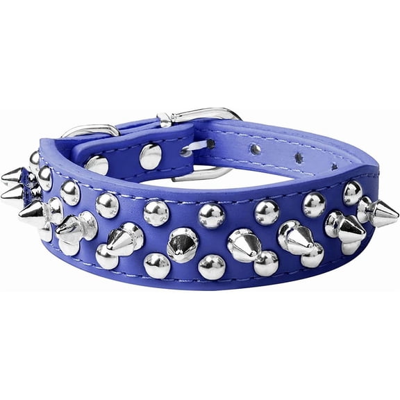 Spiked Dog Collar, Mushrooms Rivet Spike Anti-Bite Studded Protective Pet Neck Pu Leather Puppy Collars for XXS XS Small Medium Large Boy Dogs Male Cats Goat