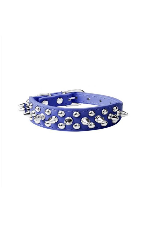 Spiked Dog Collar, Mushrooms Rivet Spike Anti-Bite Studded Protective Pet Neck Pu Leather Puppy Collars for Boy Dogs Male Cats Goat