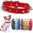thumbnail image 1 of Spiked Dog Collar for Small Dogs PU Leather Spike Puppy Collar Anti Bite Rivet Studded Cat Collar for Kittens Extra Small Medium Pets Like Chihuahua Pug Pit Bull Bulldog 1Pack, 1 of 6