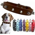 thumbnail image 1 of Spiked Dog Collar for Small Dogs PU Leather Spike Puppy Collar Anti Bite Rivet Studded Cat Collar for Kittens Extra Small Medium Pets Like Chihuahua Pug Pit Bull Bulldog 1Pack, 1 of 6