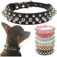 thumbnail image 1 of Spiked Dog Collar Soft Pu Leather Funny Mushrooms Rivet Spike Studded Puppy Collar Adjustable Outdoor Pet Dog Collar for Small Medium Large Dogs Cats, 1 of 7
