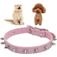thumbnail image 1 of Spiked Dog Collar for Small Dogs, Mushrooms Rivet Soft Pu Leather Spike Stud Studded Cat Collar Adjustable for Mini Tiny Breed Pet Teacup Puppy 1Pack, 1 of 6
