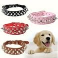 thumbnail image 1 of Spiked Dog Collars Soft PU Leather Mushroom Rivet Inlaid Puppy Adjustable Cat Collars/Black, 1 of 6
