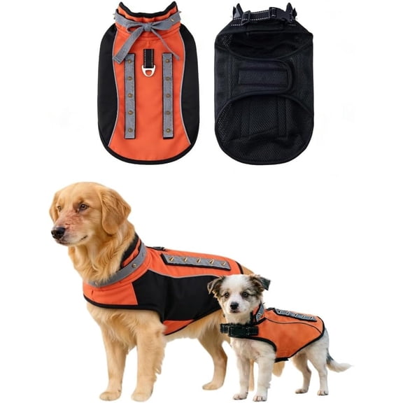 Spiked Dog Vest & Harness for Small Dogs, Coyote Hawk Predator Attack Protection, Adjustable Straps Lightweight Breathable Outdoor Safety Gear, Brown, Small