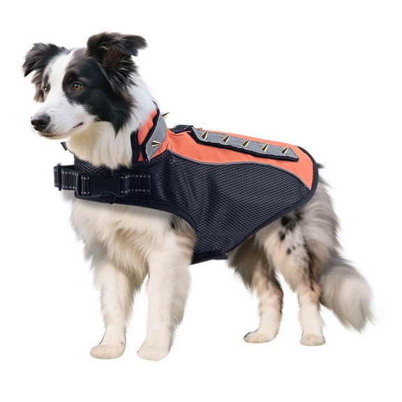 Spiked Dog Vest & Harness for Small Dogs, Coyote Hawk Predator Attack Protection, Adjustable Straps Lightweight Breathable Outdoor Safety Gear, Brown, Small