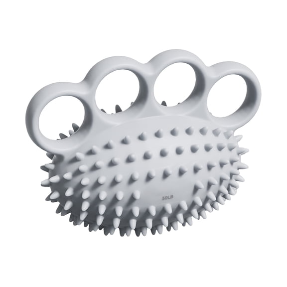 Spiked Hand Grip Ball with Finger Holes, Massage Stress Relief Squeeze Ball for Hand Therapy & Strength Training