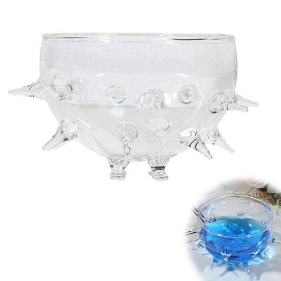 Spiked Hobnail Whiskey Glasses, 10 oz Clear Glass Tumblers with Unique Studded Design, Rock Glass for Bourbon and Cocktails, 3.1 inch Height