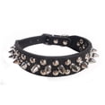 thumbnail image 1 of Spiked Dog Collar, Soft PU Leather Adjustable Mushroom Rivet Studded Collar for Small Medium Large Dogs and Cats, 1 of 7