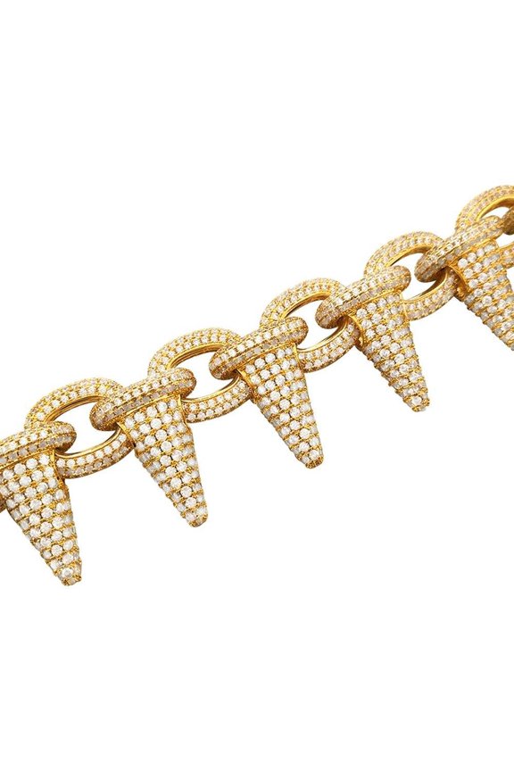 Spiked Rolo Gold CZ Bling Bling Hip Hop Chain