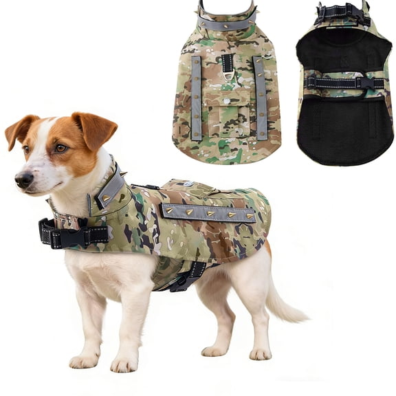 Spiked Small Dog Vest,Reflective Dog Harness Vest with Removable Spikes, Anti-Bite & Predator Protective Dog Jacket with D-Ring & Breathable Linings Green XS