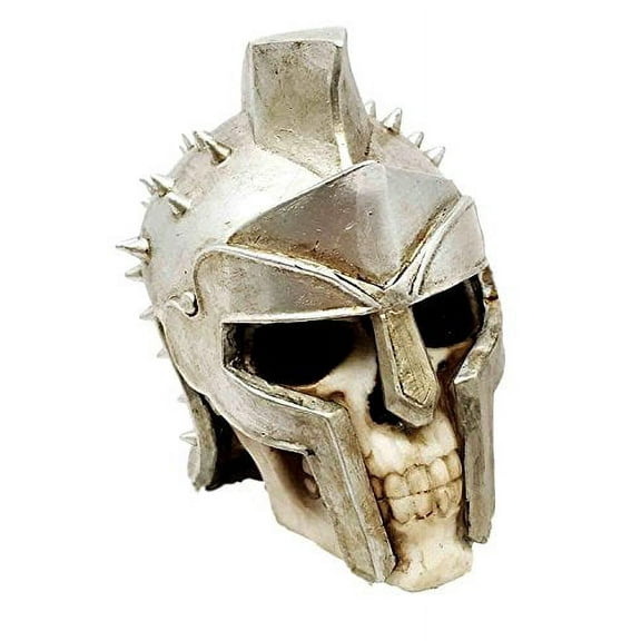 Spiked Spartan Helm Hero Gladiator Maximus Warrior Skull Figurine Sculpture Collectible