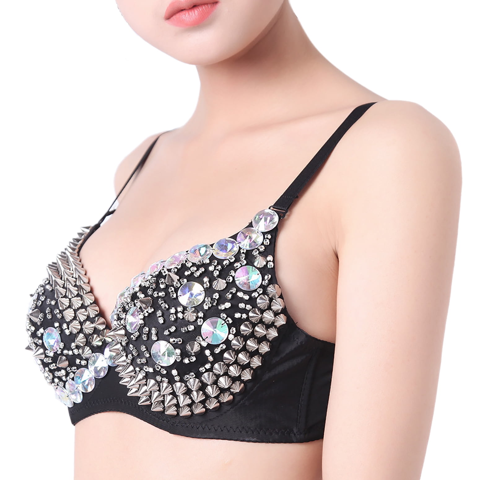 Spiked Studded Gypsy Arabic Belly Dance Group Team Stage Wear Tops Bras