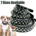thumbnail image 1 of Spiked Studded Leather Dog Collar with Leash, PU Leather Dog Collars Durable Leather Cat Collar with Spiked Studded for Small Medium Large Breed Best Gift Pet Rivet Collar, 1 of 8