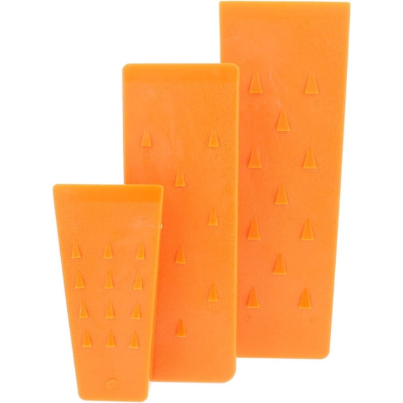 Spiked Tree Felling Wedges for Tree Cutting Orange Plastic Felling Wedge, Logging Tools 3 Pack