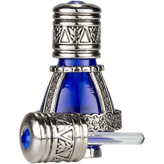 Spikenard Anointing Prayer Oil Holy Land Olive Oil in Blue Cobalt Glass Vial (7ml) Biblical Fragrance Blend for Prayer & Blessing