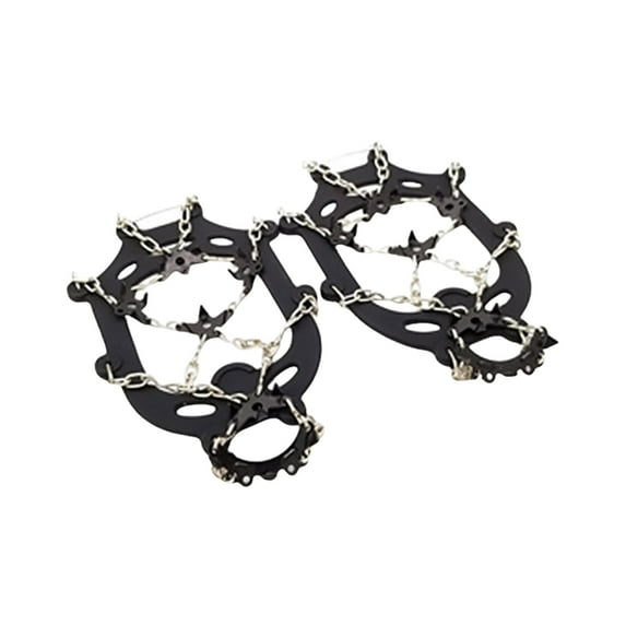 Spikes Traction Snow Grips for Shoes and Boots Crampons Double Chain Heavy Duty Anti-Slip Ice Grippers Ice Cleats for Men Women Walking Hiking Climbing Shoveling