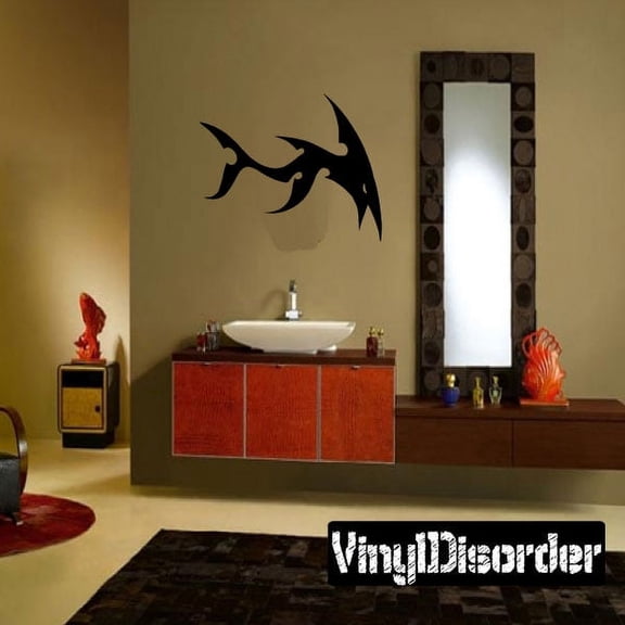 Spiky Abstract Shark Decal - 36 Inches