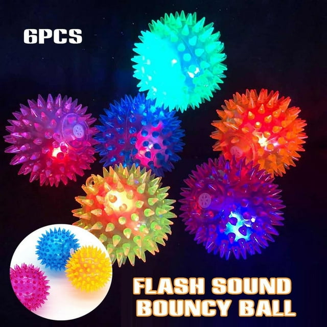 Spiky Balls Dog Toy With Light Rubber Teeth Cleaning Ball Durable