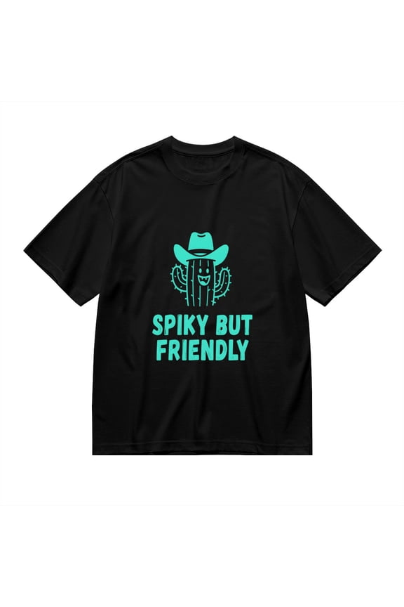 Spiky But Friendly, Cactus Cowboy Print, T Shirt for Men, Vintage Graphic Tees Men, 23807146,3XL