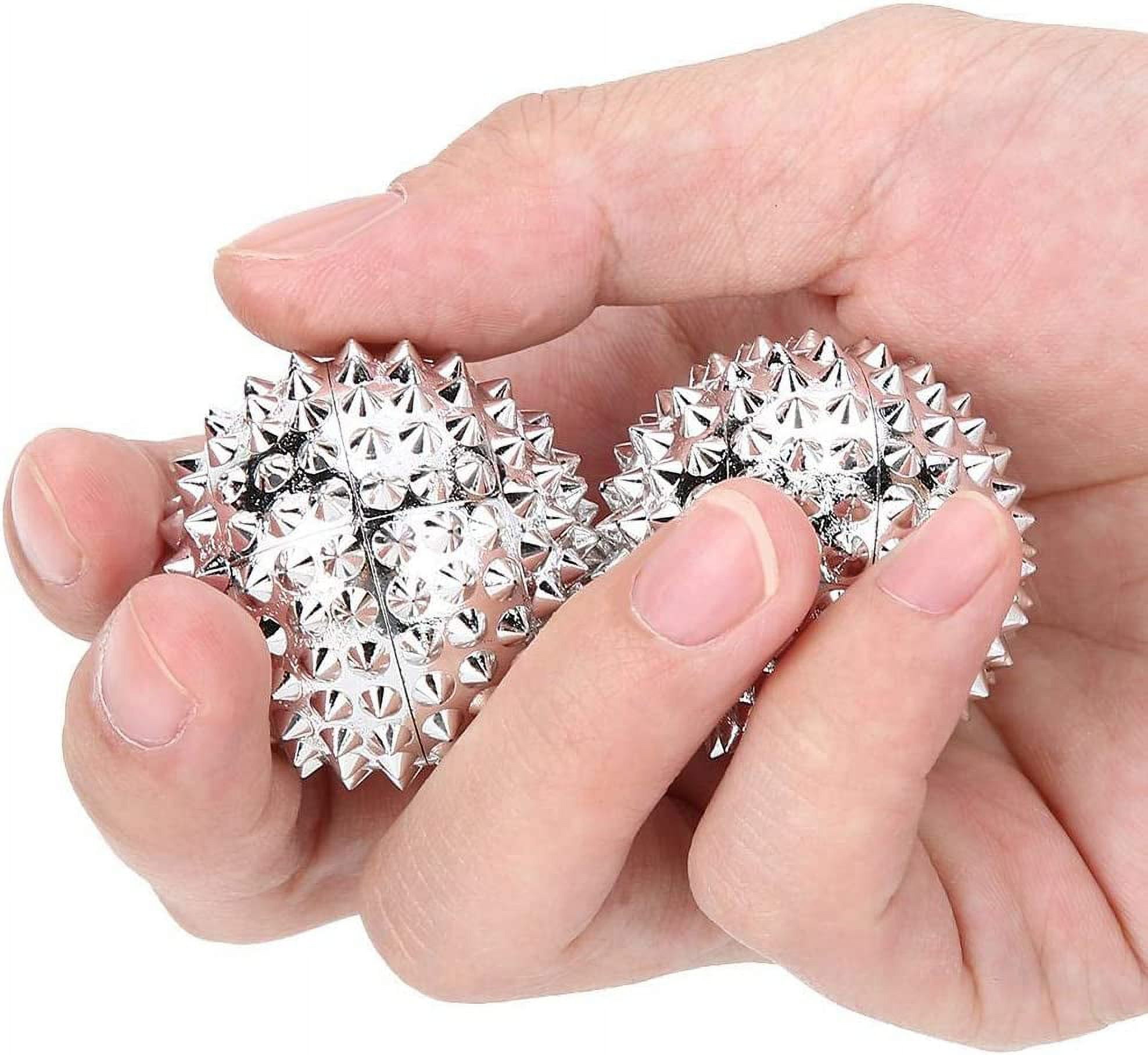 Spiky Massage Ball, Massage Silver Ball 1 Pair, Hand