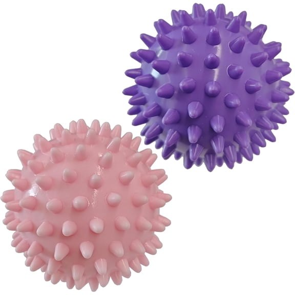 Spiky Massage Balls- 2PCS (Firm and Soft) Muscle Massager Ball for Feet, Back, Neck, Muscles, Foot Arch Trainer, Exercise, Physical Therapy, Hands Massager Roller for Plantar Fasciitis