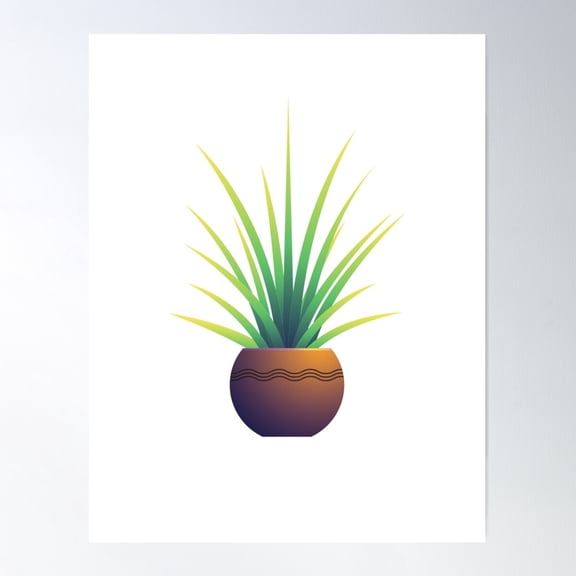 Spiky Pot Plant - Loving Pot Plants! Poster Wall Art, Modern Wall Decor For Living Room Bedroom, 8x12 UNFRAMED