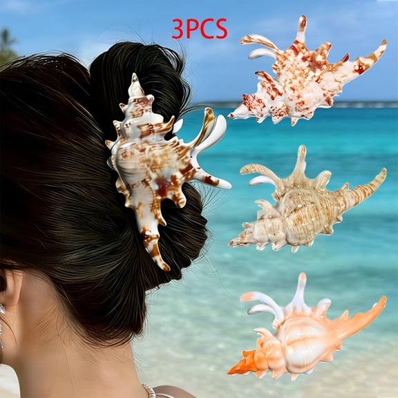 Spiky Sea Snail Shells Ocean Shells Seashells 3 Pack Glossy Textured Pieces for Coastal Decor Beach Crafts Coastal Gift Home Table Display