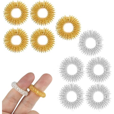 Spiky Sensory Finger Rings,Finger Massage Rings(Pack of 10),Finger Relax Hand Massager Acupressure Massage Rings Set for Teens, Adults