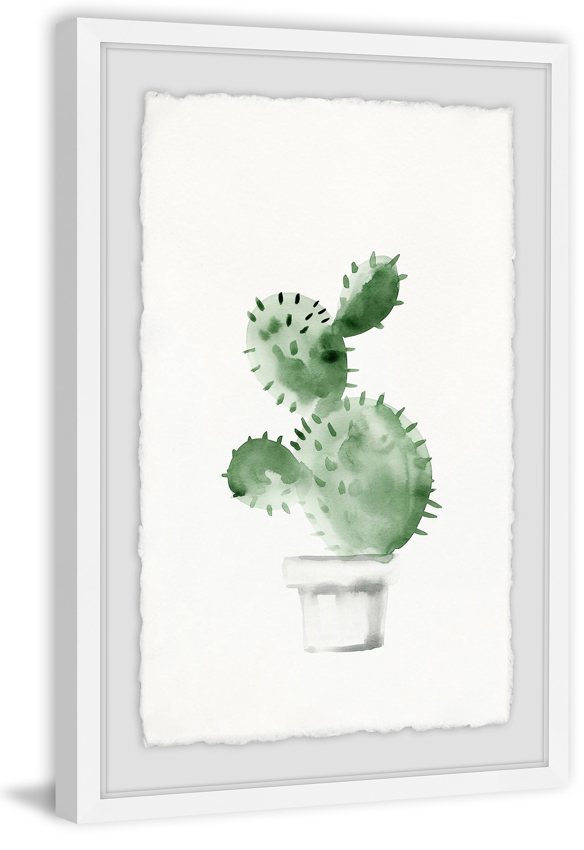 Spiky Succulent Framed Painting Art Print, 30.00" x 1.50"