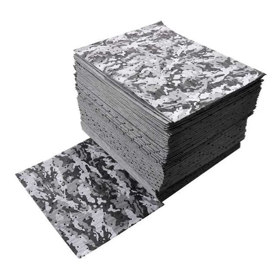 Spilfyter Sorbent Pad, 18 gal, 16 in x 18 in, Universal, Camouflage, 50 PK DS-75