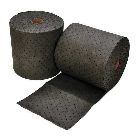 Spilfyter Sorbent Roll, 64 gal, 16 in x 150 ft, Universal, Gray, 2 PK DB-91BX