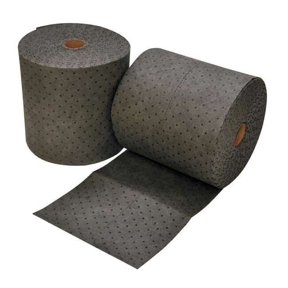 Spilfyter Sorbent Roll, 64 gal, 16 in x 150 ft, Universal, Gray, 2 PK GFF-91BX