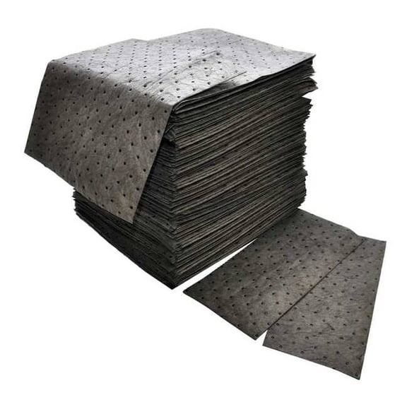 Spilfyter Sorbent Pad, 36 gal, 16 in x 18 in, Universal, Gray, 100 PK GFF-75