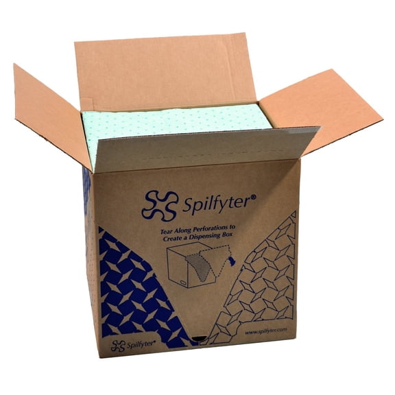 Spilfyter G-70 Green Universal Premium Sorbent Single Weight Absorbent Pad, 18" Length x 16" Width, Case of 200 CA3