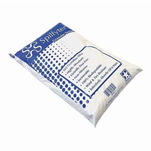 Loose Sorbent, 5 gal Absorbed per Package, 31 lb Bag, Granular Clay, Musty, Gray 888002