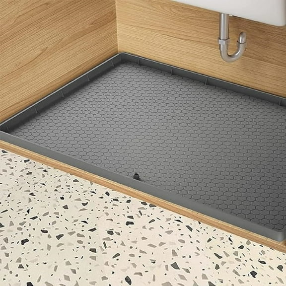 Spill Agent Silicone 34" x 22" Sink Mat, Gray