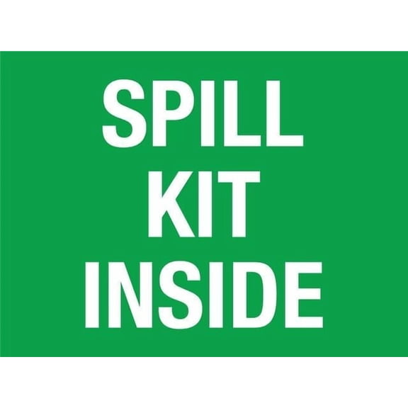 Spill Kit Inside Sign, 12 X 8 Inches Rust Free Aluminum Metal Sign, Weather Resistant Durable In Easy To Mount