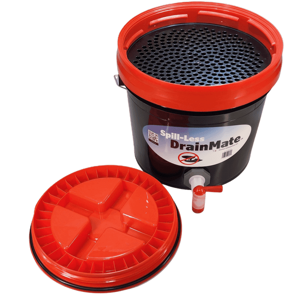 Spill-Less DrainMate 14 Quart Oil Drain Pan / Container - Made in USA