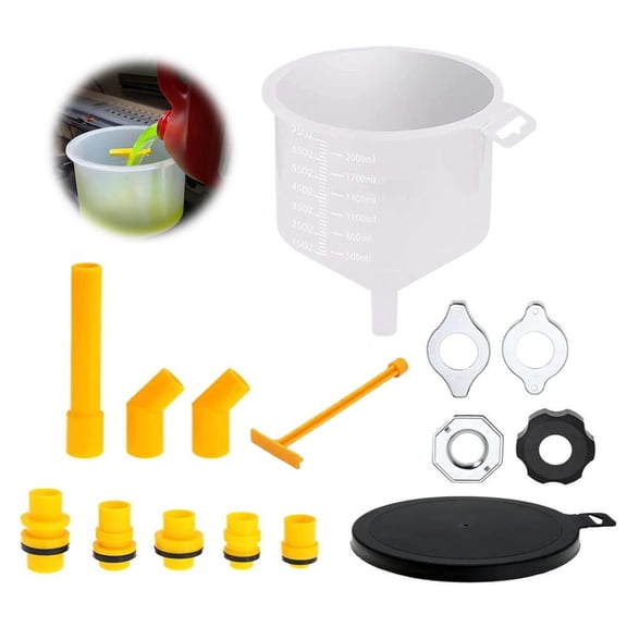 Spill Proof Coolant Funnel Kit for Car Oil Filling Tool, Universal Radiator Filling & Bleeding System Kit with Adapters & Extenders