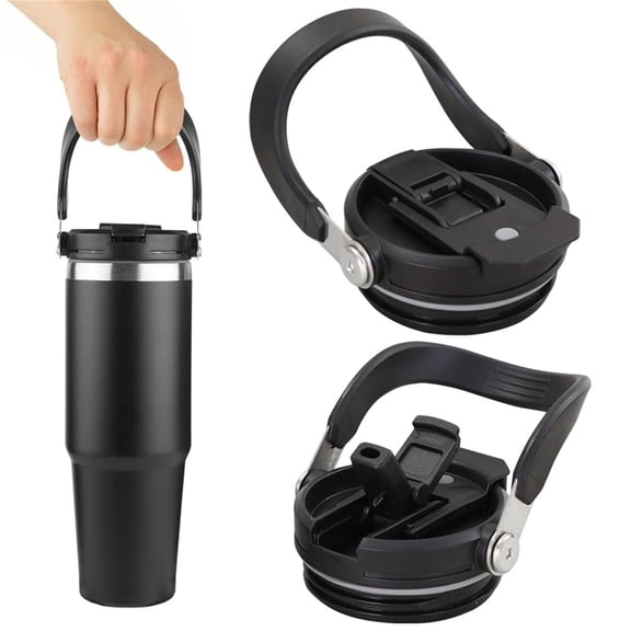 Universal IceFlow Tumbler Replacement Lid Flip Straw Spill Proof Cover With Convenient Handle