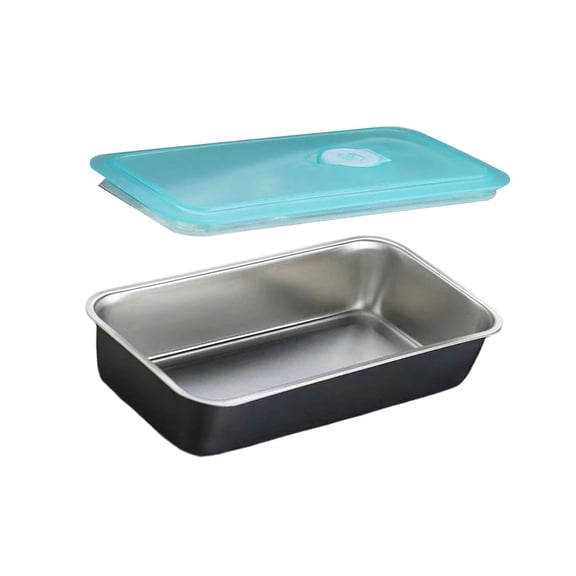 Spill Resistant 2 Chamber Snack Container Reusable Metal Food Storage Camping