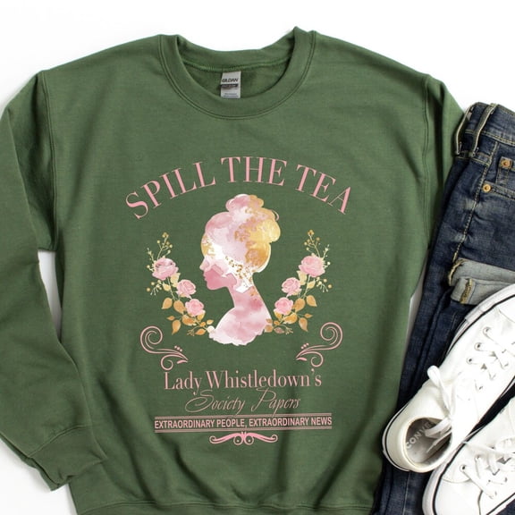 Spill The Tea Shirt, Funny Drama Shirt,Gossiping Shirt,Tea Lover Gift,Hot Tea Cup Pullover, Lady Whistledowns Tee,Society Paper Shirt Unisex S-5XL Hot Trending Shirt, Vintage Birthday Gift