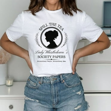 Spill The Tea Lady Whistledown's Shirt, Bridgerton Fashion Tee, Society Paper T-Shirt, Penelope and Colin Sweatshirt, Literary Fan Apparel
