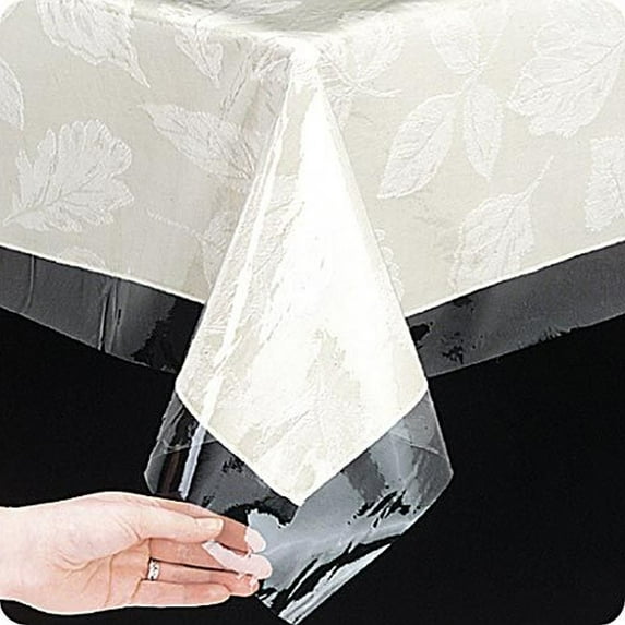 SpillGuard Clear Oblong Vinyl Table Protector - 60" x 90"