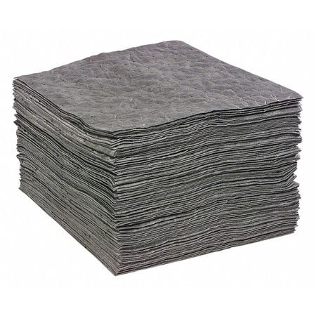 SpillTech GPL100H Polypropylene Universal MultiLaminate Heavyweight Mat Pad, 19" Length x 15" Width, Gray (Pack of 100)