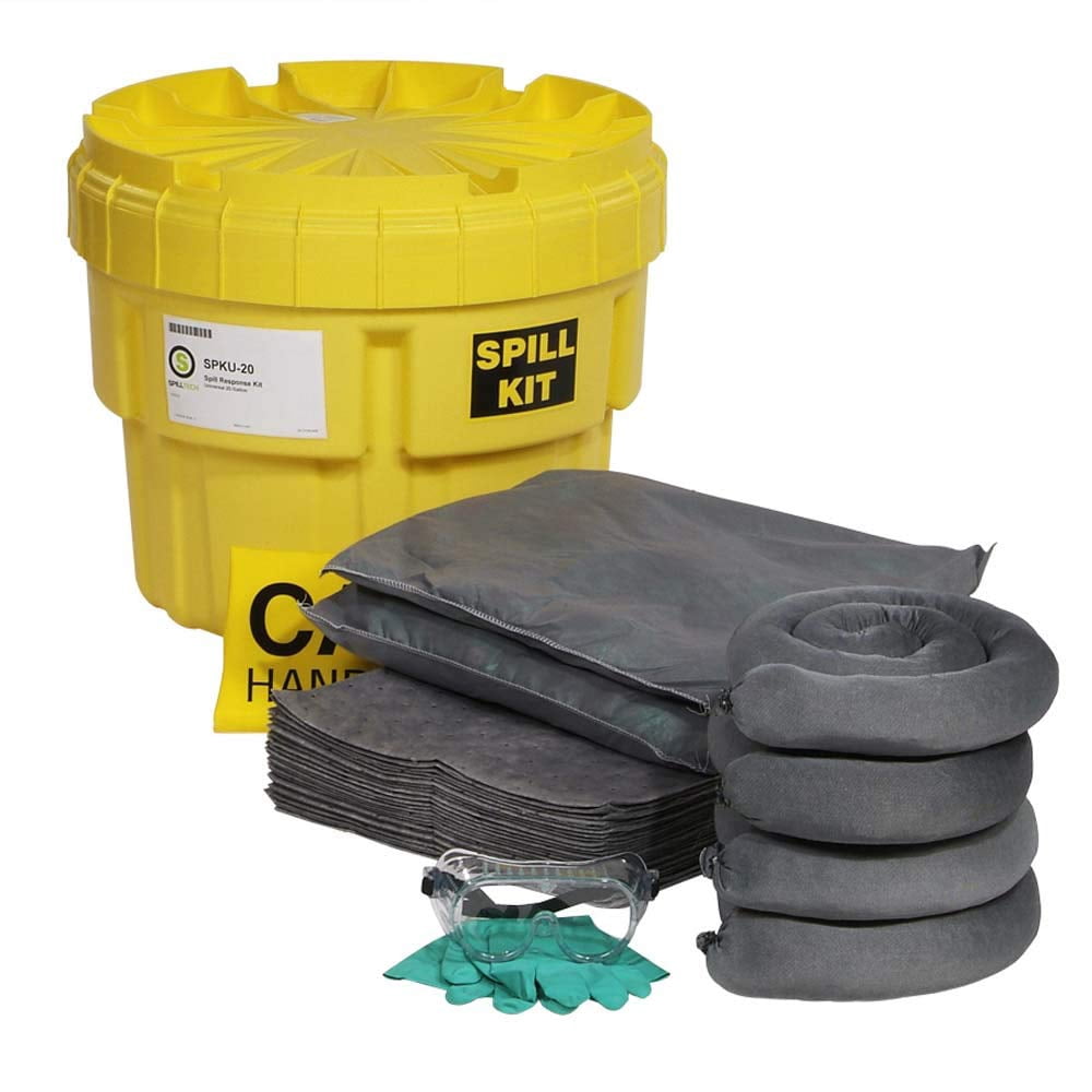 SpillTech Universal Overpack Salvage Drum Spill Kit, 20 Gallon, 43 ...