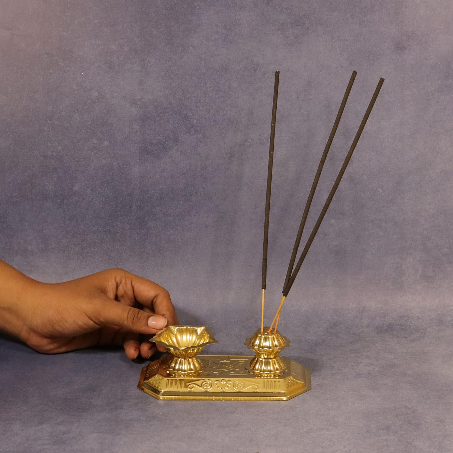 Spillbox Brass Incense Stick Holder Stand | Holder | Burner with Ash ...