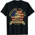 thumbnail image 1 of Spilling The Tea Since 1773 Vintage Us History Teacher T-Shirt Black Medium, 1 of 4