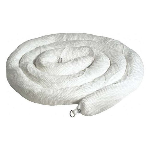 Spilltech Sorbent Boom, 30 gal, 5 in x 20 ft, Oil, White, 2 PK WB520SN